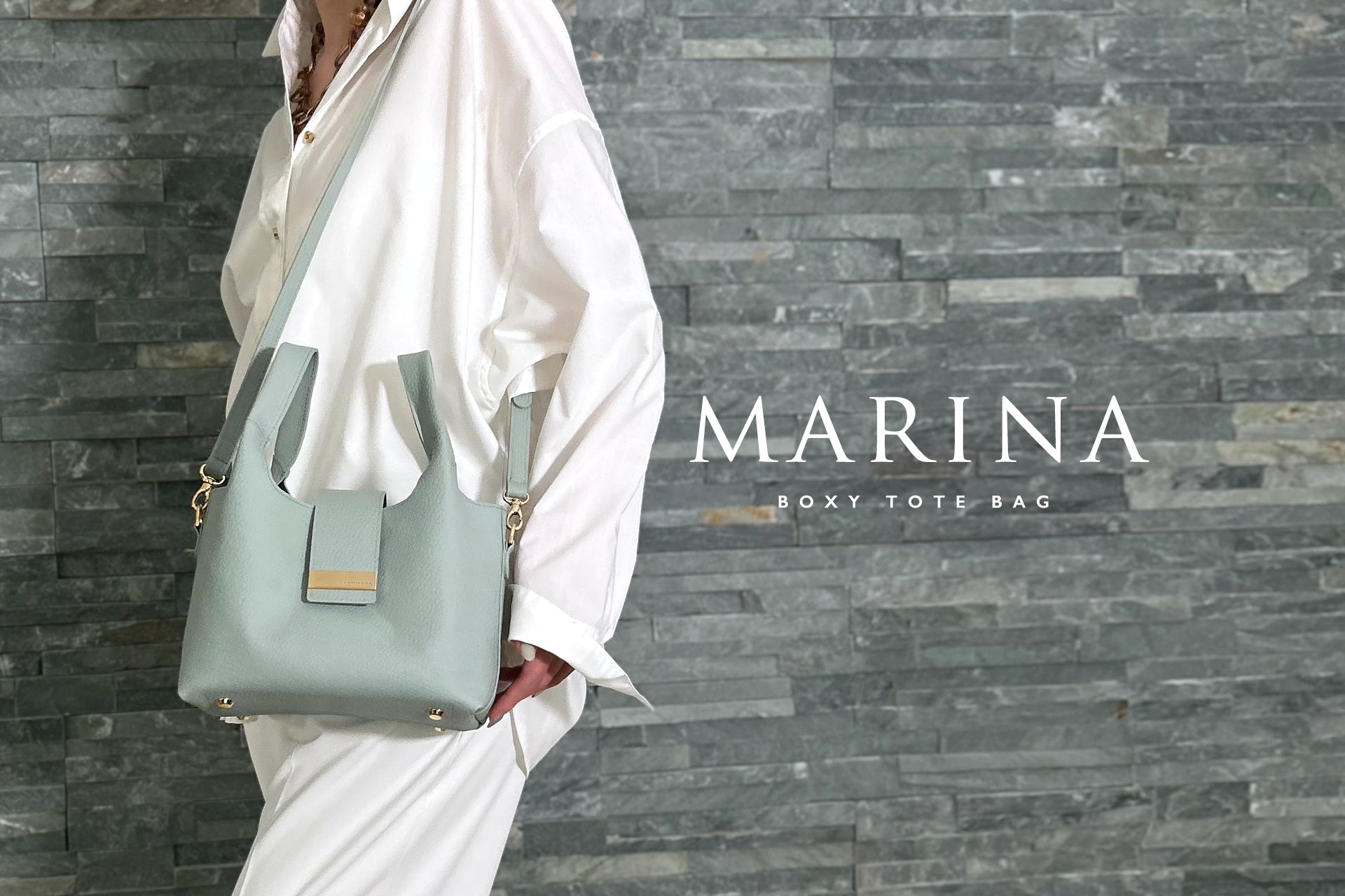 再生素材を使用した新商品、ボックストートバッグ「MARINA」10月21日