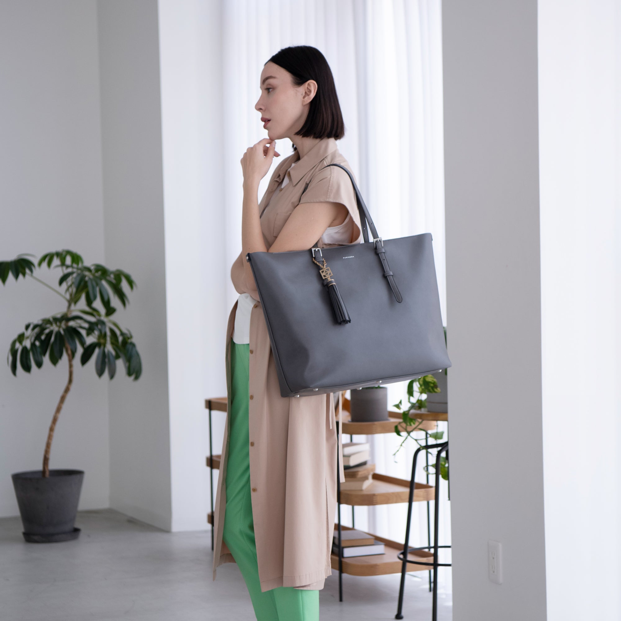 ALEX:ファスナー付トートバッグ