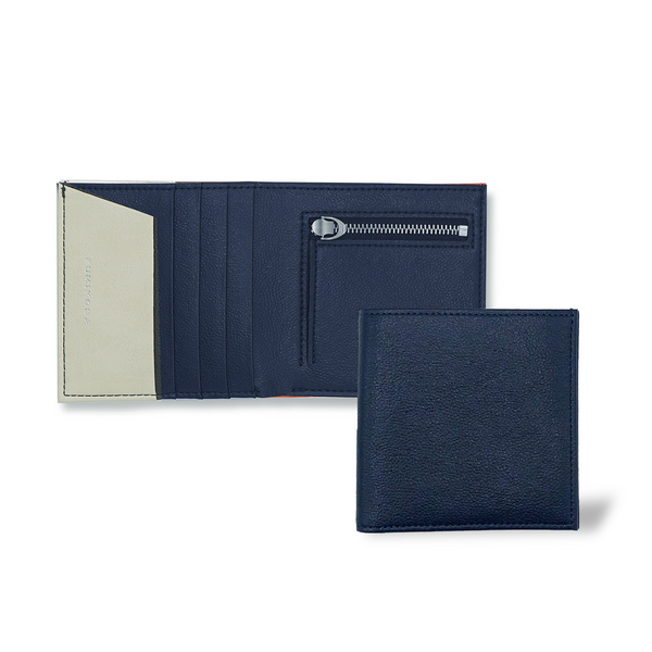 送料無料★二つ折り財布NAVY★ONLY ONE ITEM DANNY：超薄型二つ折り財布 – FUMIKODA